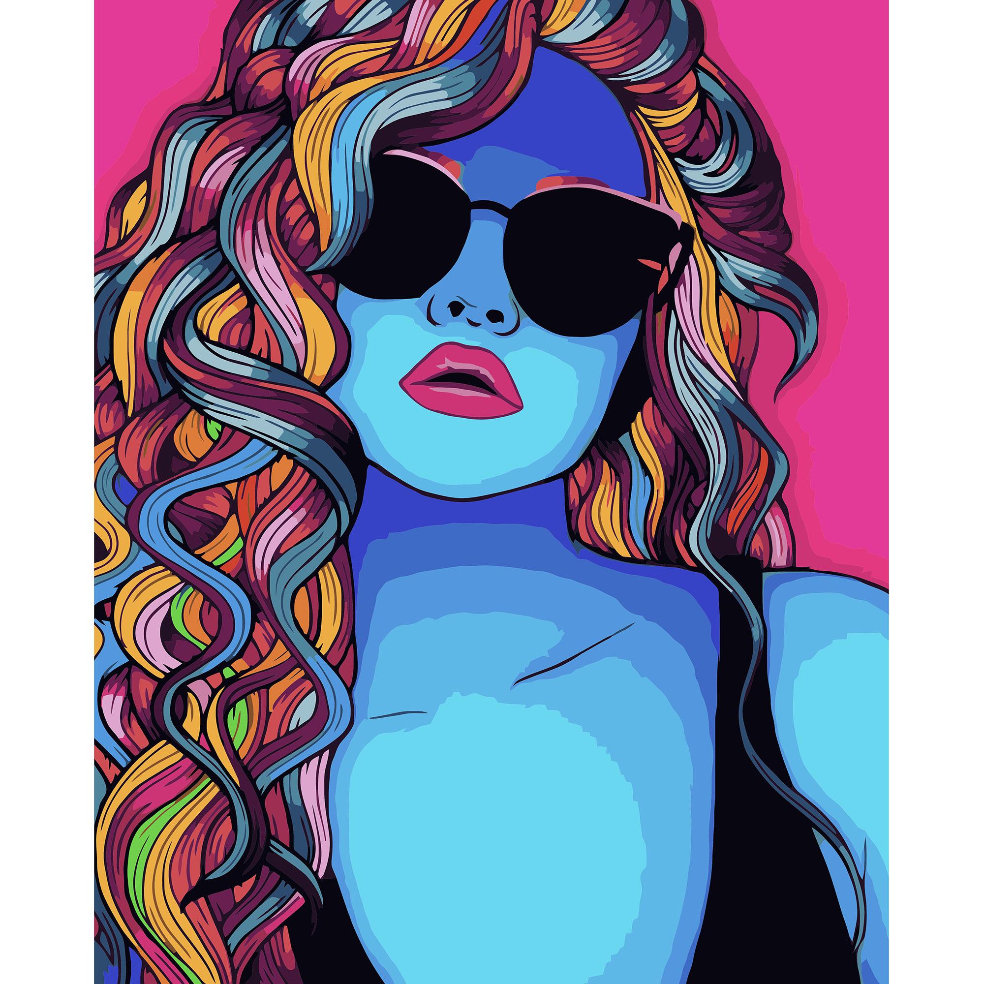 Картина по номерам Strateg Разноцветная девушка 40x50 см (VA-3182)