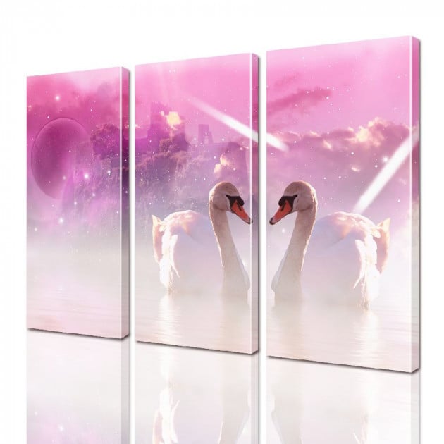 Картина модульная ArtStar Лебеди ADJ0077 150х180 см 3 части