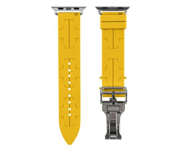 Ремешок Silicone Hermes для Watch 42/44/45/49 мм Yellow Ремешок Silicone Hermes для Watch 42/44/45/49 мм Yellow