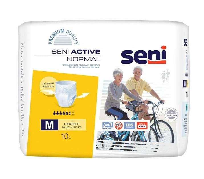 Підгузки-труси для дорослих SENI ACTIVE NORMAL Medium 10 шт. Підгузки-труси для дорослих SENI ACTIVE NORMAL Medium 10 шт.