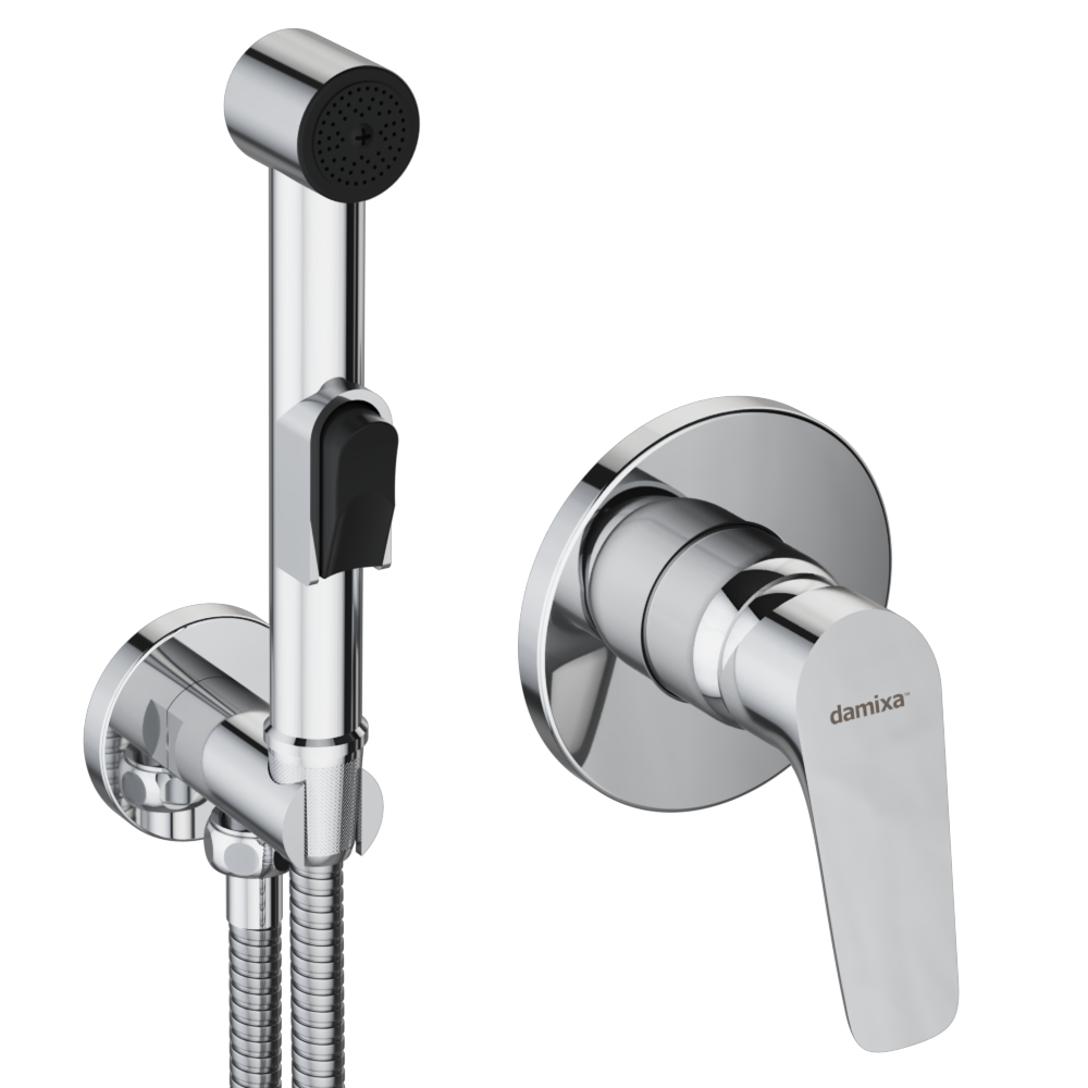 Смеситель монтируемый в стену Damixa 777510000 Origin Bit с гигиеническим душем и держателем (93321) - фото 9 Смеситель монтируемый в стену Damixa 777510000 Origin Bit с гигиеническим душем и держателем (93321) - фото 9