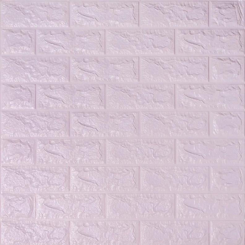 Панелі самоклеючі 3D Sticker Wall звукоізоляційні 700x770x5 мм цегла Бузковий
