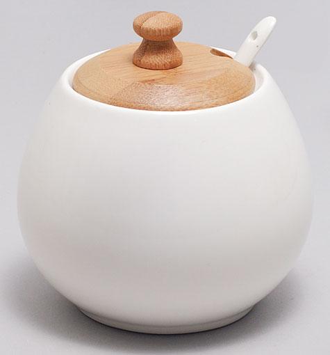 Сахарница Ceram-Bamboo с ложкой и бамбуковой крышкой (BD-375-270)
