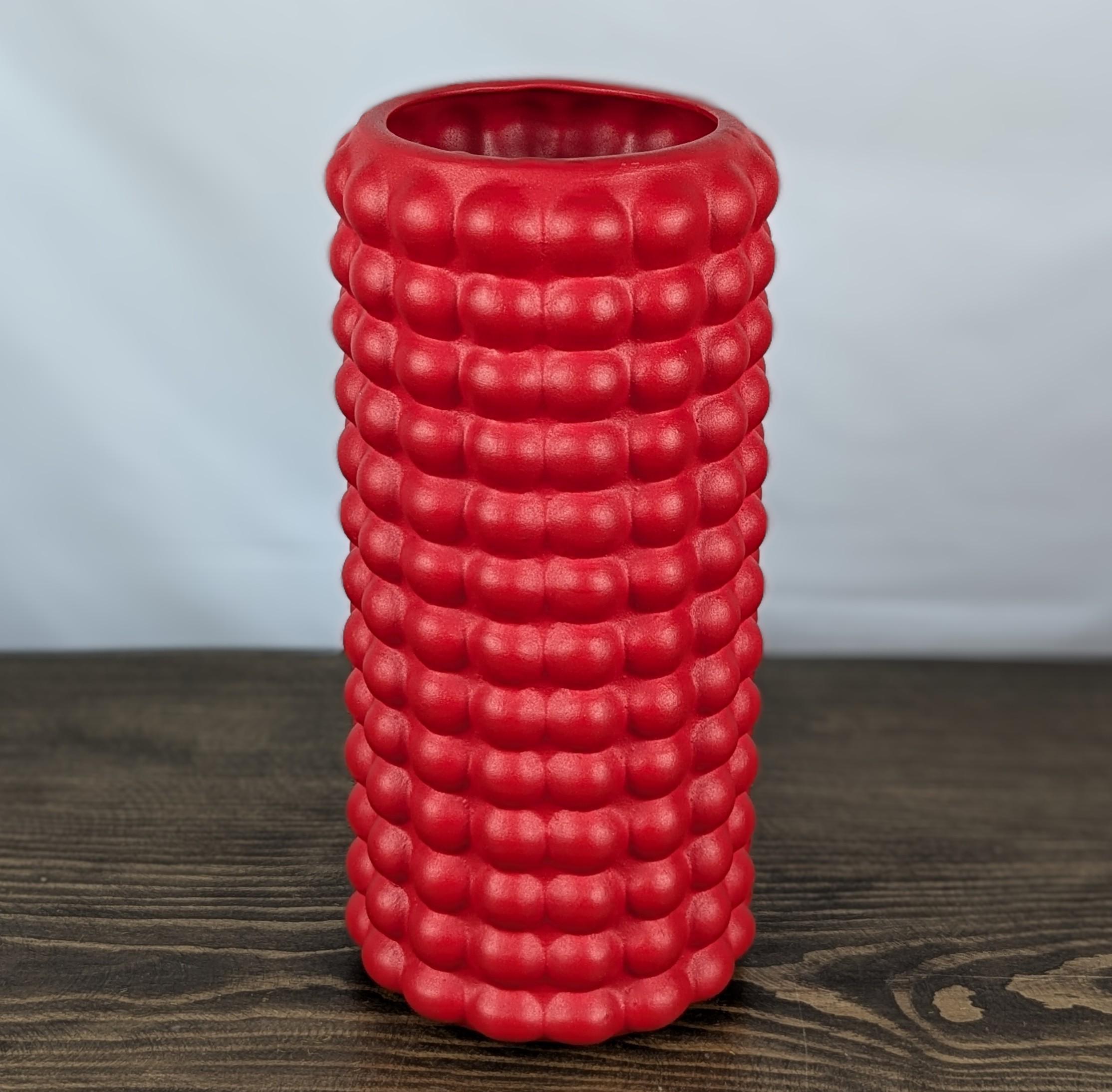 Ваза Nana ceramics Бамбл 33 см муар Красный