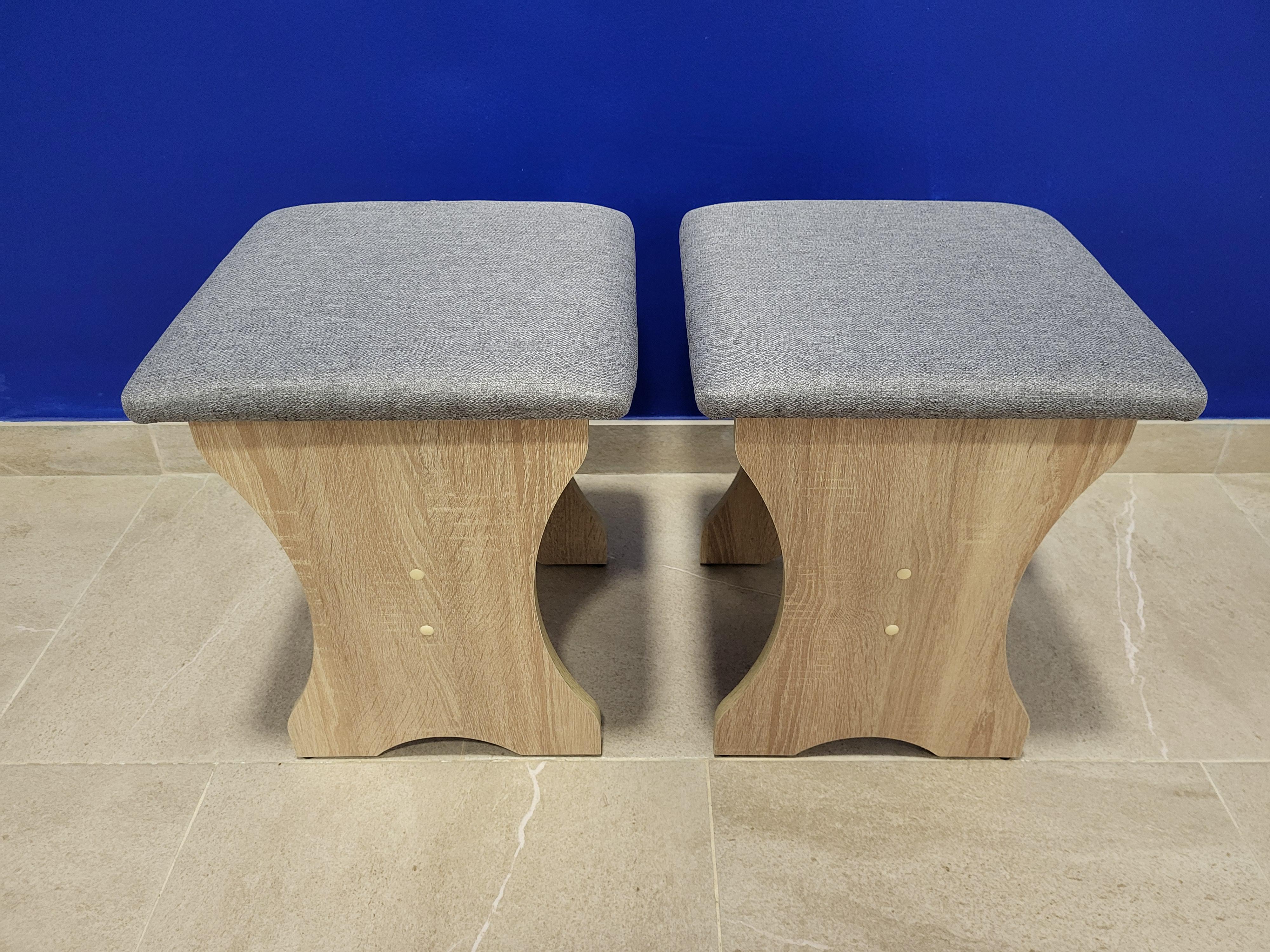 Комплект табуретов Семейный 35х35х44 см 2 шт. Дуб Сонома/Сильвер (TT-DS-S)