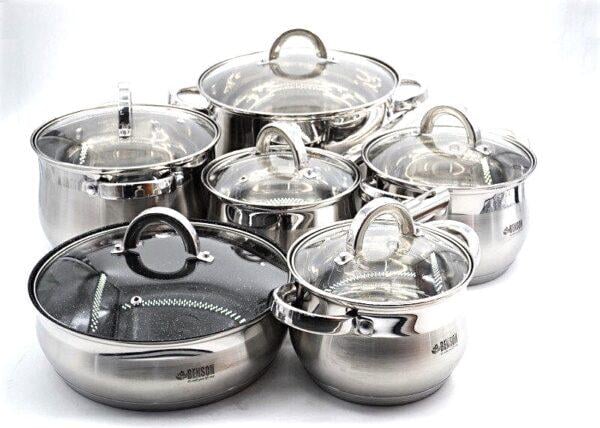 Набор кастрюль из нержавеющей стали Benson BN-292 12 пр.