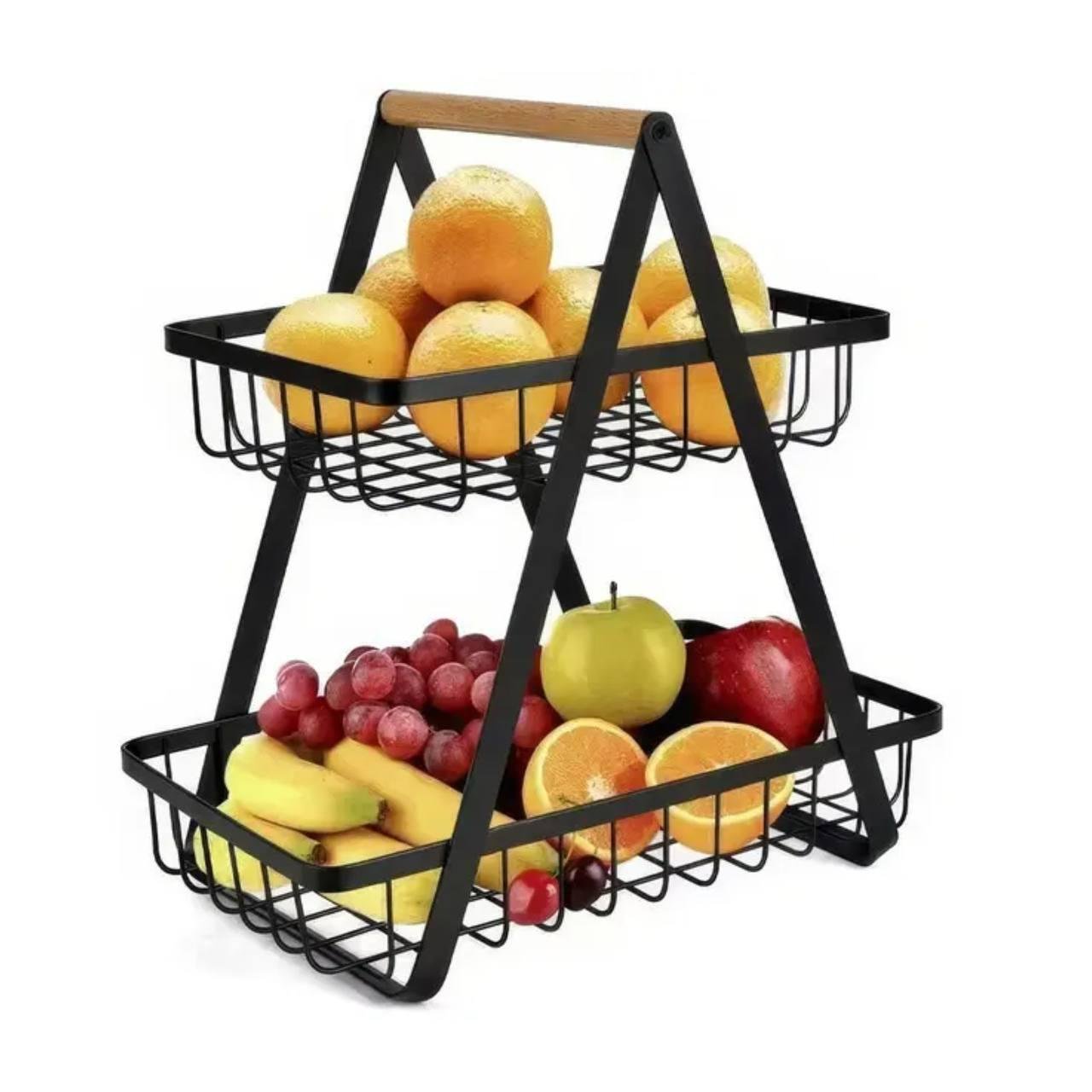 Корзина для фруктов металлическая 2 яруса Черный (dbb287d8)