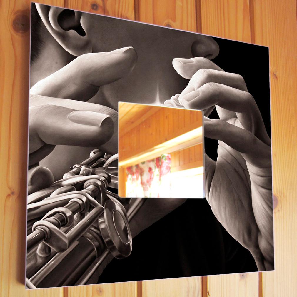 Зеркало декоративное Музыкальные инструменты Флейта 260х260 мм (M00263)