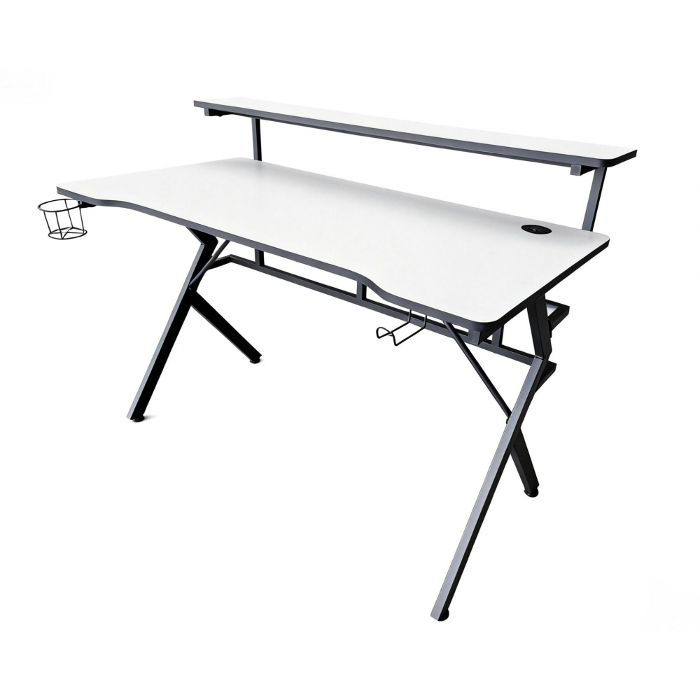 Стол компьютерный Bonro B-06 геймерский игровой 15 мм Белый (42401084)