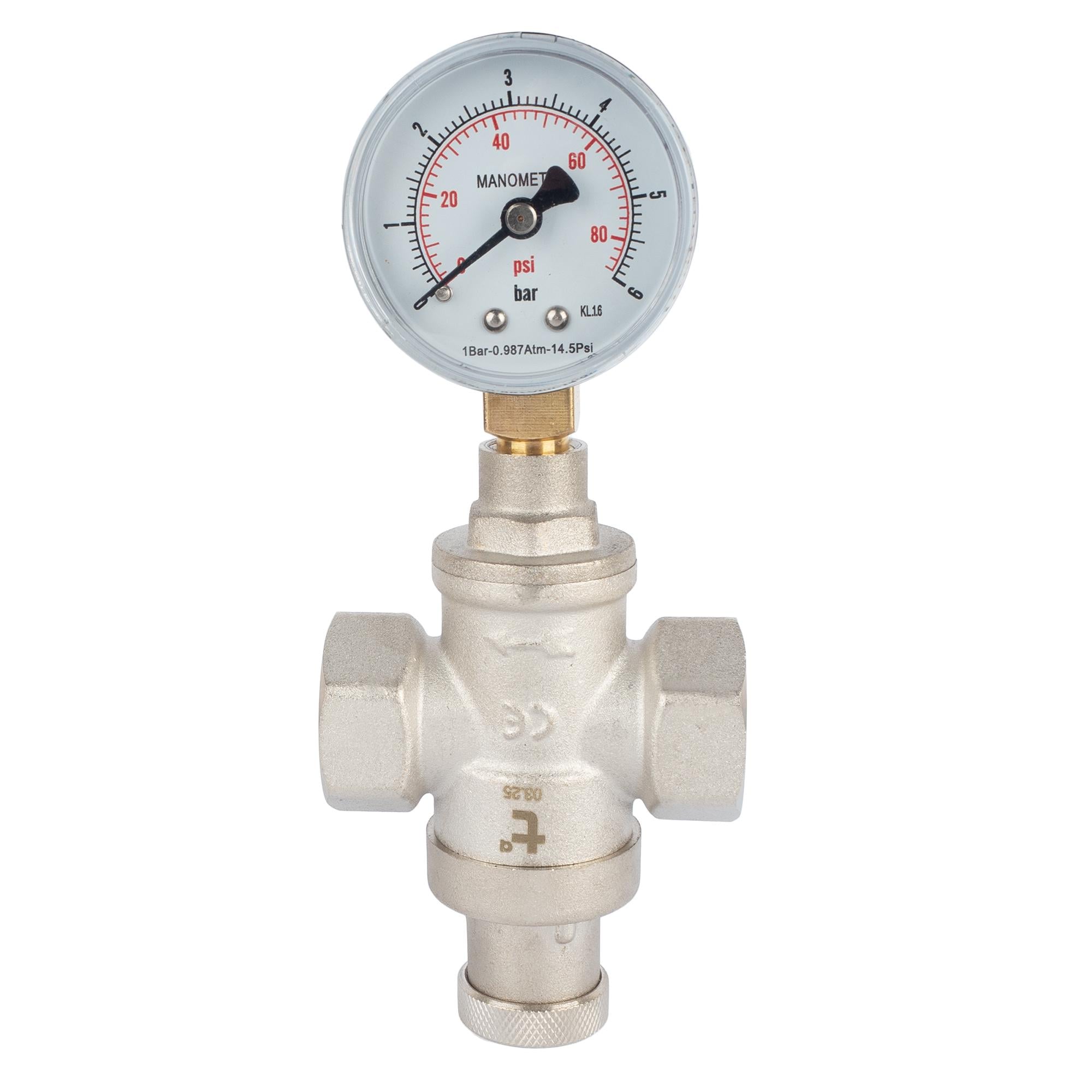 Редуктор тиску води 3/4" 1,5-6 бар з манометром Forte