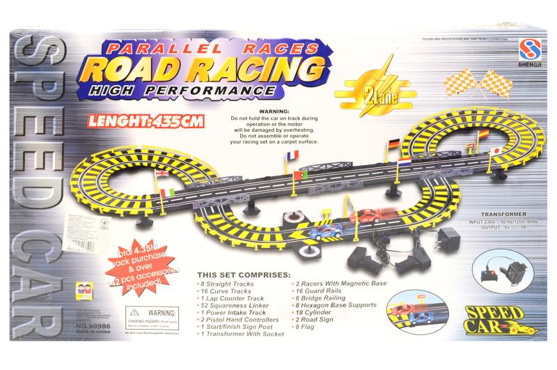 Трек гоночный Shengji Road Racing 64x37x6 см Желто-черный (90986)