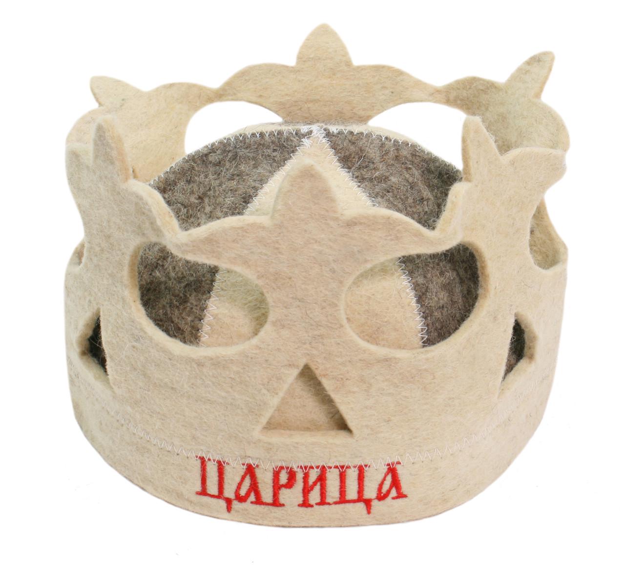 Шапка для сауны/бани из натуральной шерсти Царица