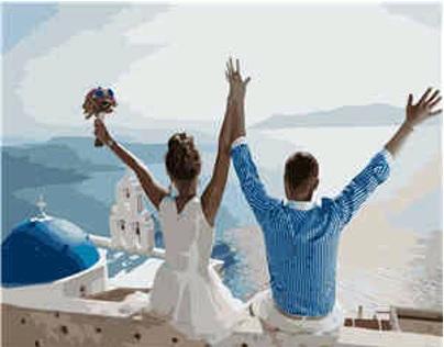 Набор для росписи по номерам Strateg Свадебное путешествие 40х50 см (VA-1090-mt)