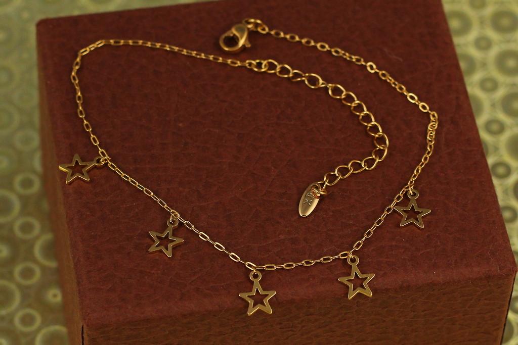 Браслет на ногу Xuping Jewelry якорный со звездами 26 см Золотистый (2461637328)