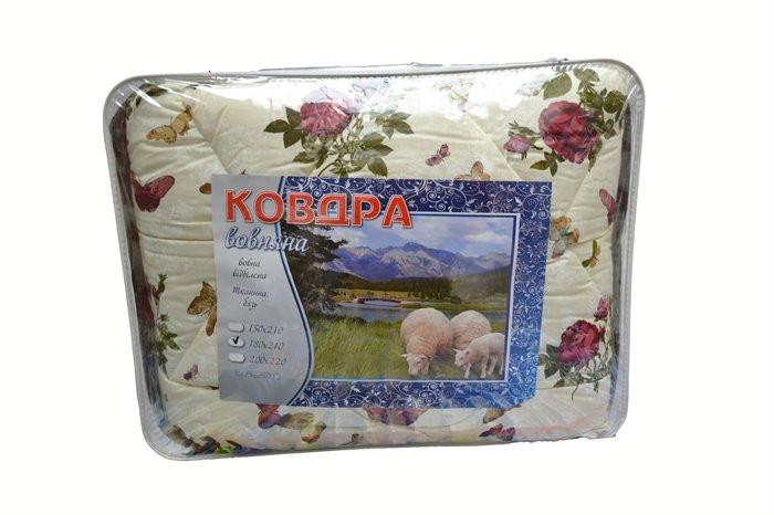 Одеяло из овечьей шерсти Лери Макс евро Gold Цветы (20683)