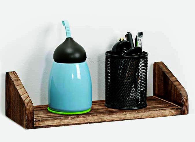 Полка настенная из дерева Мердека 32 см Сепия (НСП-32618)