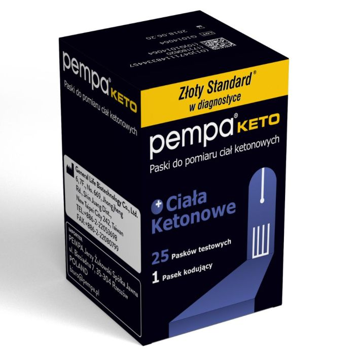 Тест-смужки для вимірювання кетонів у крові Pempa KETO 25 шт. та 1 кодуюча смужка (33543850)