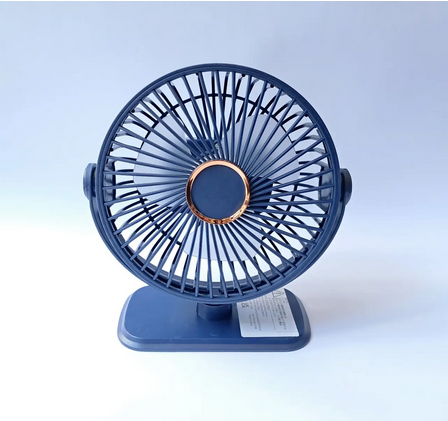 Вентилятор аккумуляторный на ножке с крючком и светом USB Синий (FC-6610)