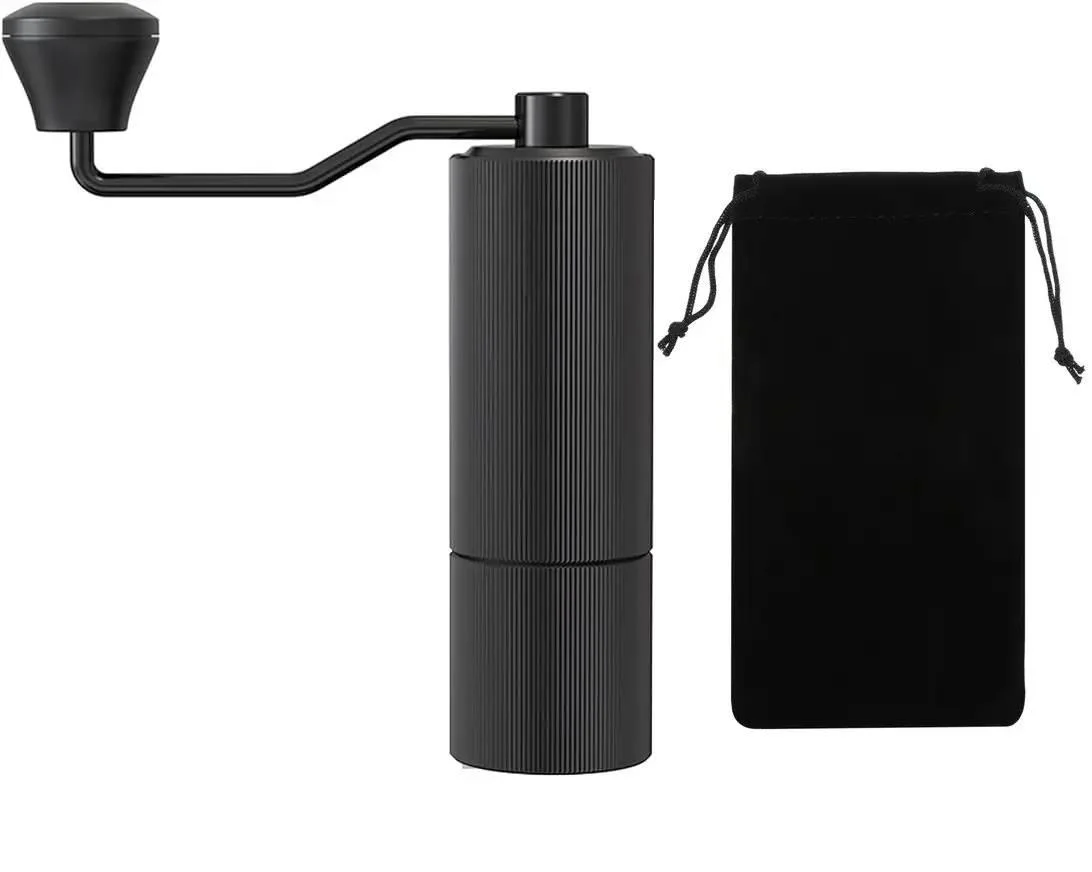 Кофемолка ручная с металлическими жерновами и регулировкой помола с чехлом Черный (KMDJ-A4B)