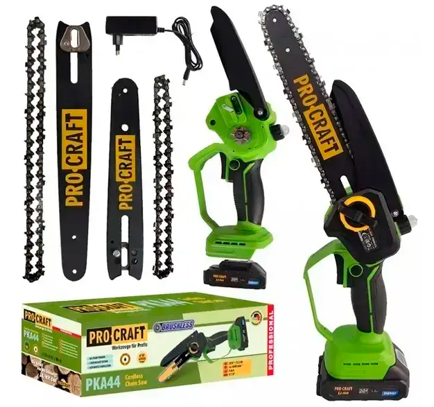 Пила ланцюгова акумуляторна міні ProCraft PKA-44 безщіткова 2 акумулятори/зарядний пристрій/2 шини/2 ланцюги (2789643103) - фото 7 Пила ланцюгова акумуляторна міні ProCraft PKA-44 безщіткова 2 акумулятори/зарядний пристрій/2 шини/2 ланцюги (2789643103) - фото 7