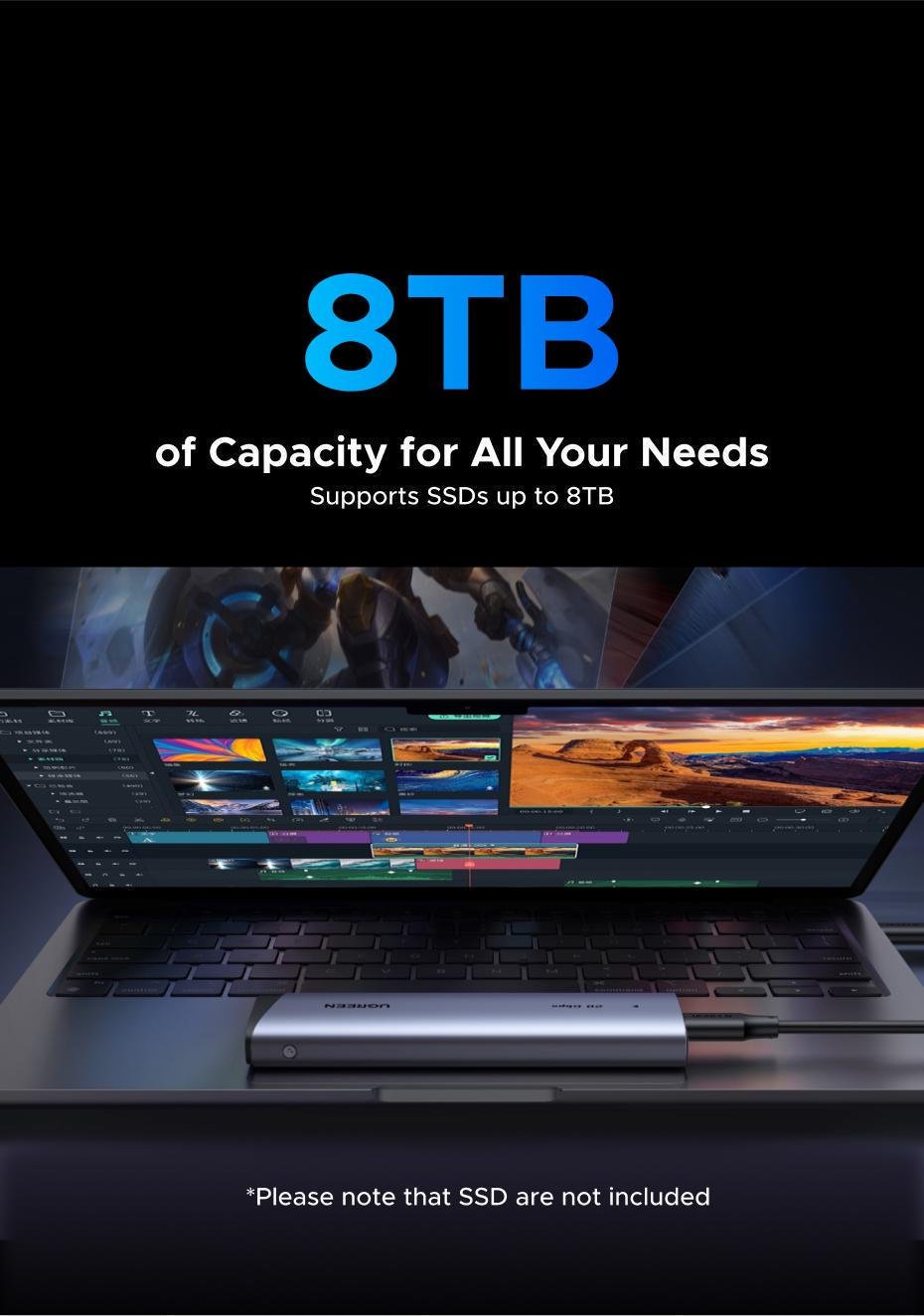 Кишеня зовнішня Ugreen 20 гбіт/с USB Срібний (55150) - фото 6