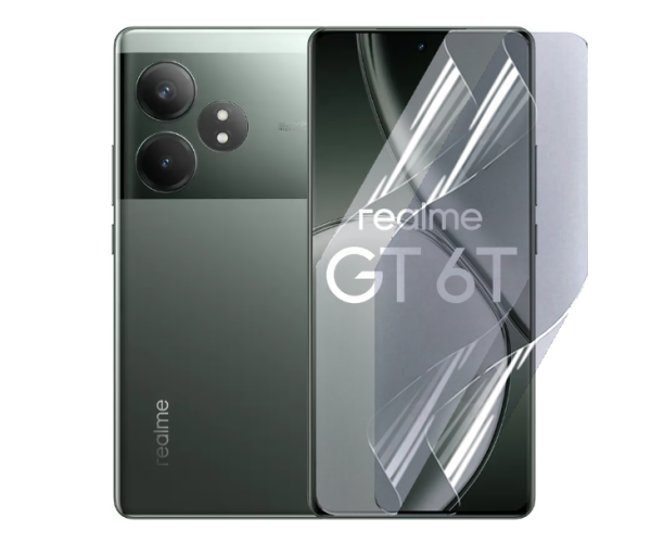 Противоударная гидрогелевая пленка Hydrogel Film для Realme GT 6T, Transparent
