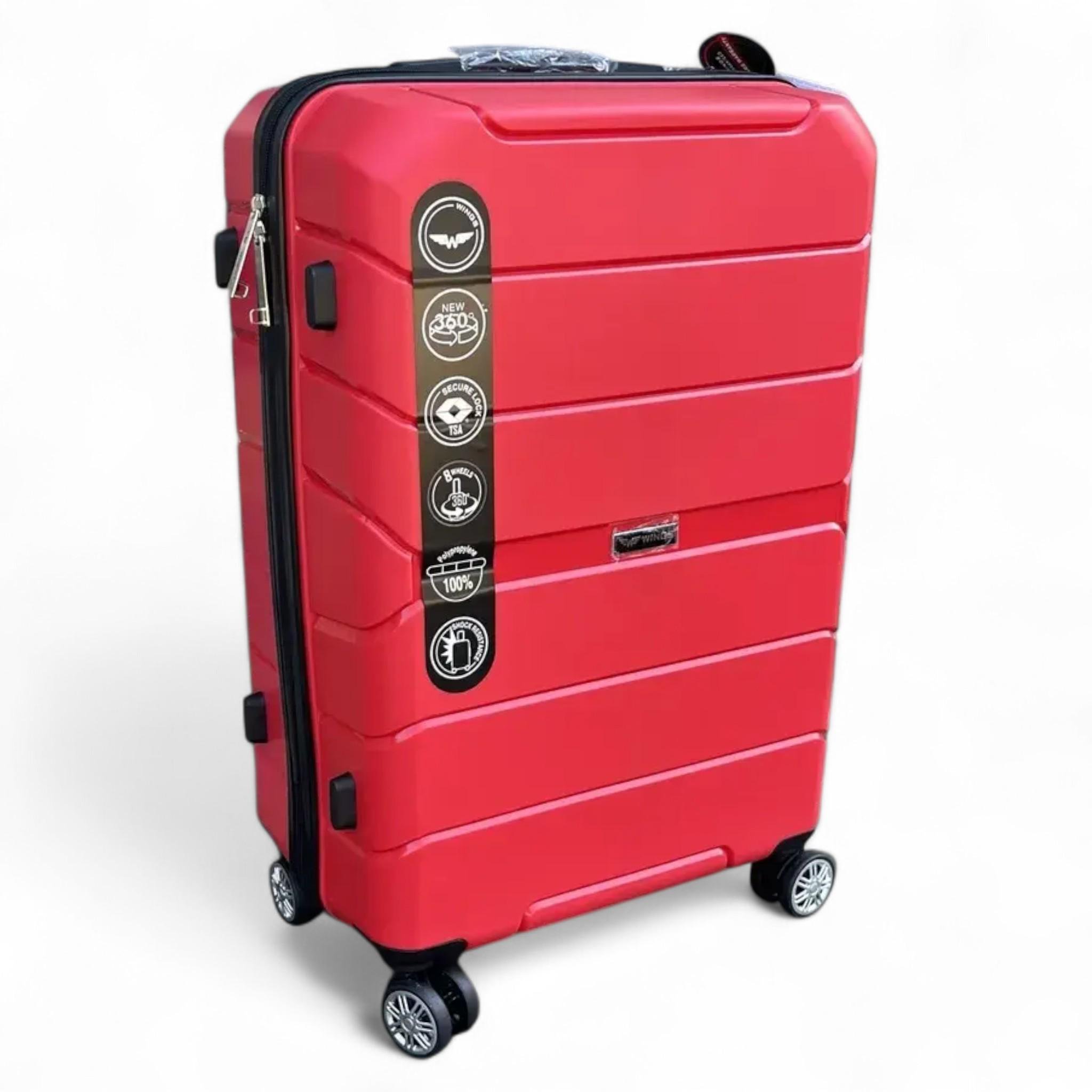Валіза Wings PP06 поліпропілен на 4-х колесах з кодовим замком M 69 л Red (S_PP06RedM)