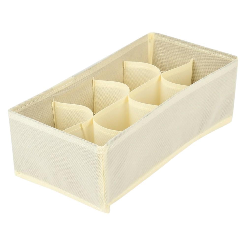 Коробка-органайзер для зберігання білизни Stenson 321610-SOLID 32х16х10 см 8 відділень неткане волокно Бежевий (ce0062ab)