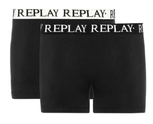 Трусы-боксеры мужские анатомические Replay 2 шт. M Черный/Белый - фото 2