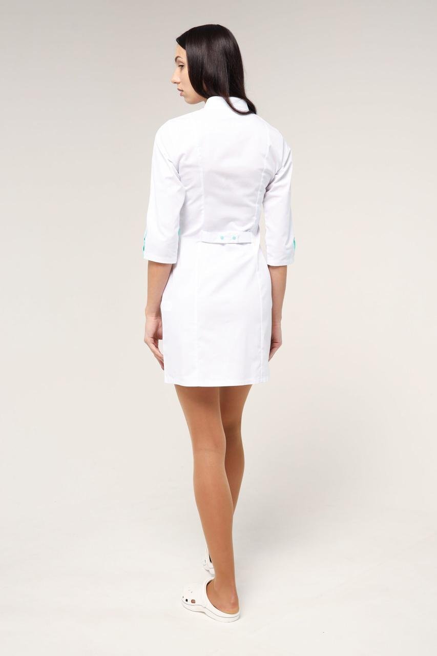 Халат TopLine Вірджинія рукав 3/4 р. 56 Білий/М'ятний (11934-01-05-(56) - фото 3 Халат TopLine Вірджинія рукав 3/4 р. 56 Білий/М'ятний (11934-01-05-(56) - фото 3