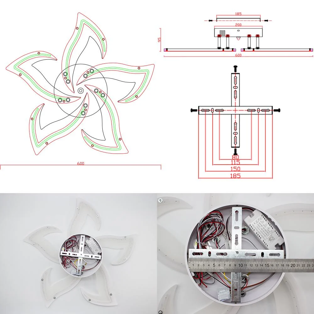 Люстра ESLLSE ELLA LED с пультом 50 Вт 5F 600x95 мм (10595) - фото 7 Люстра ESLLSE ELLA LED с пультом 50 Вт 5F 600x95 мм (10595) - фото 7