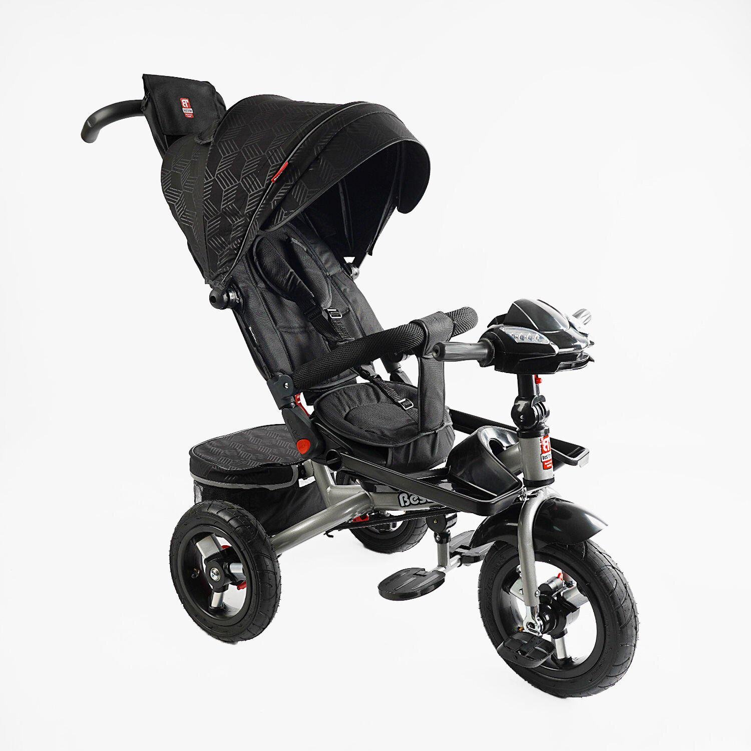 Велосипед дитячий триколісний Best Trike 6088 F надувні/фара з USB/пультом/батьківською ручкою Чорний (695-12) - фото 1 Велосипед дитячий триколісний Best Trike 6088 F надувні/фара з USB/пультом/батьківською ручкою Чорний (695-12) - фото 1