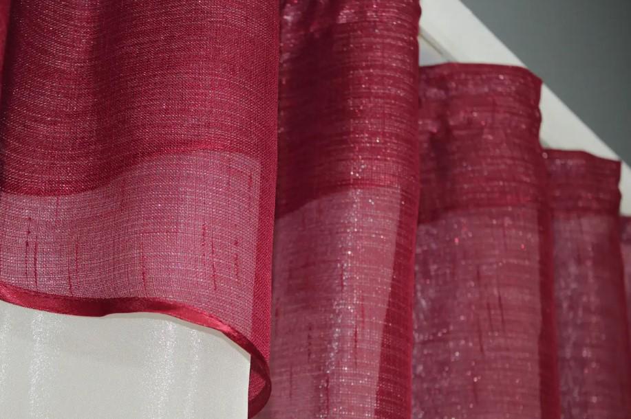 Гардина на кухню с аркой 290х170 см Молочный/Бордовый (00к 59-837) - фото 4 Гардина на кухню с аркой 290х170 см Молочный/Бордовый (00к 59-837) - фото 4