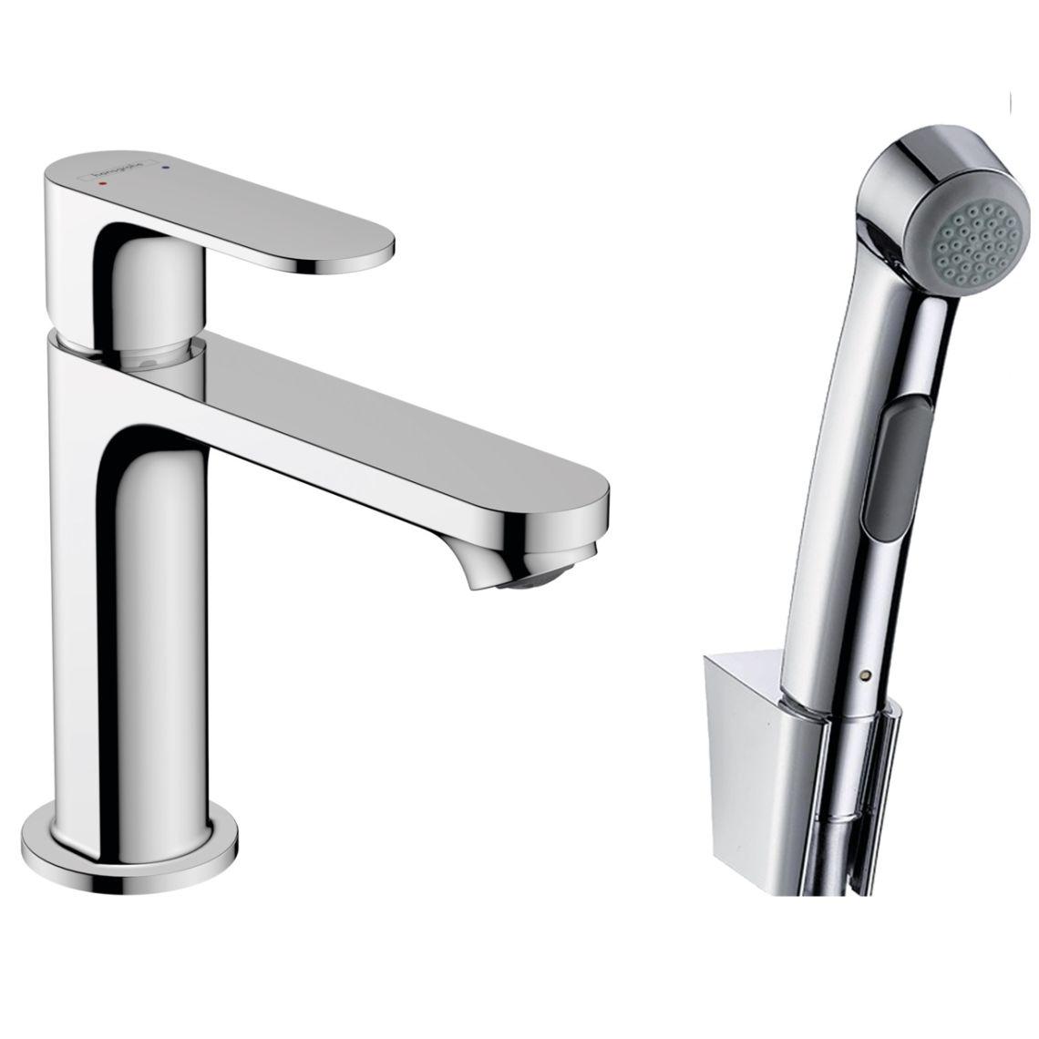 Змішувач для умивальника Hansgrohe Rebris S 110 з гігієнічною лійкою Chrome (72215000)