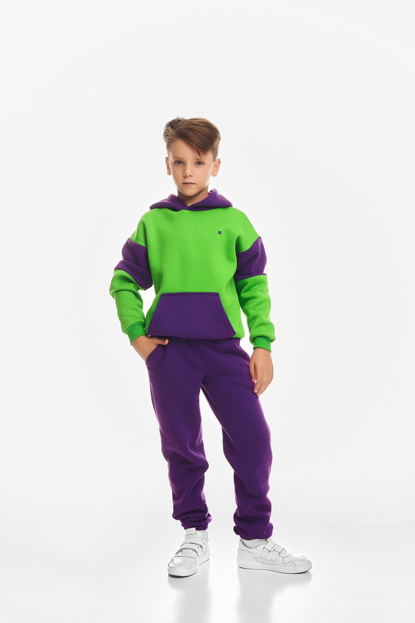 Спортивный костюм детский Kindamor Active Heat флисовый 116 см Фиолетовый с зеленым (754022333)