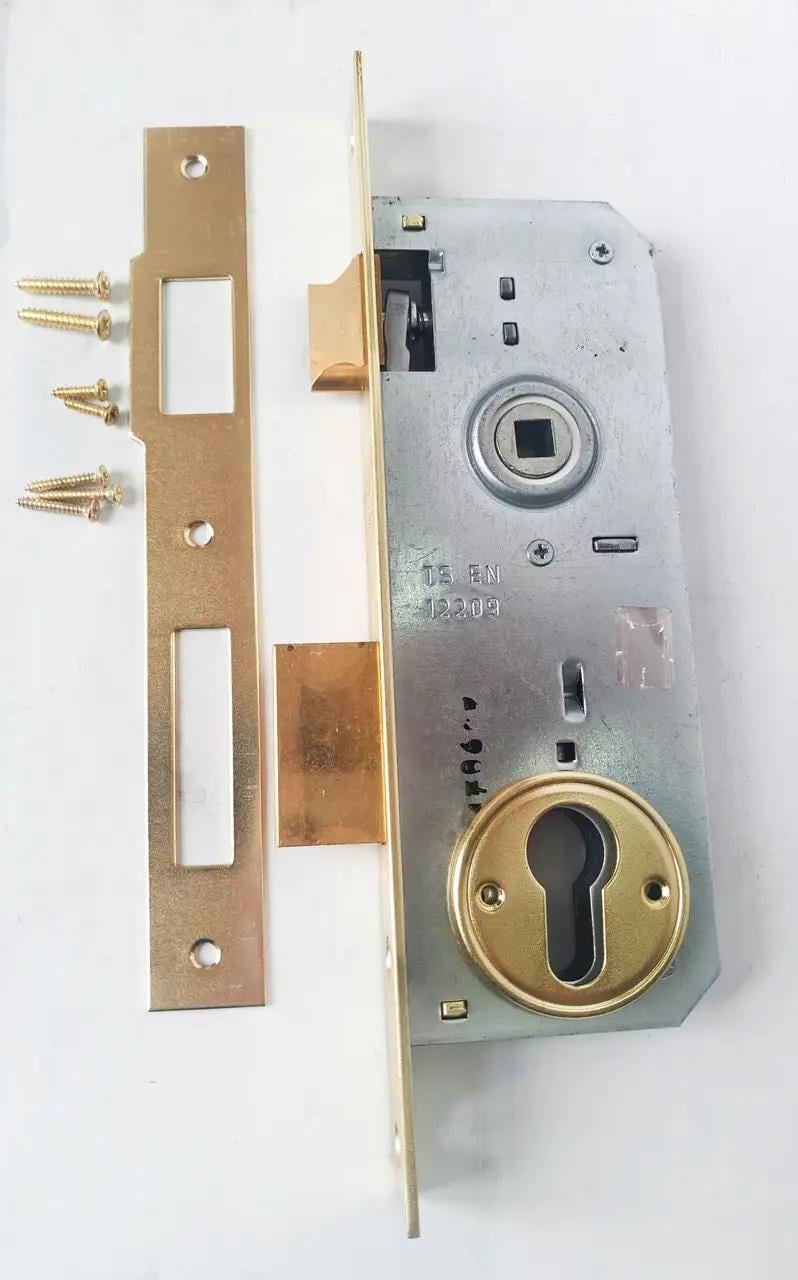 Замок Kale 152-R врезной бексет цилиндровый 35 мм планки с покрытием латунь без цилиндра (2328601675) Замок Kale 152-R врезной бексет цилиндровый 35 мм планки с покрытием латунь без цилиндра (2328601675)