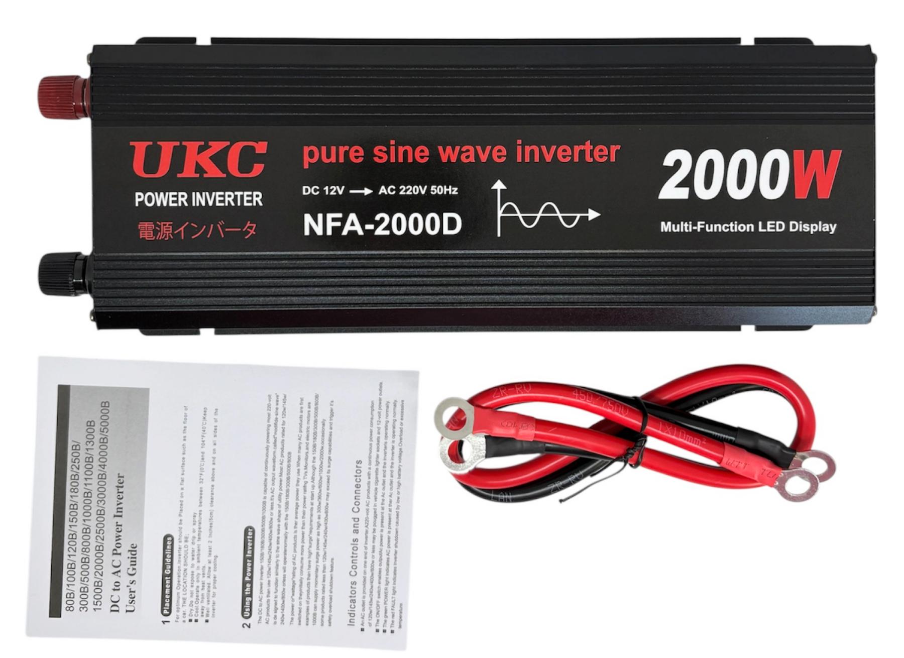 Инвертор мощный UKC NFA-2000D 2000 W чистая правильная синусоида для котла преобразователь напряжения