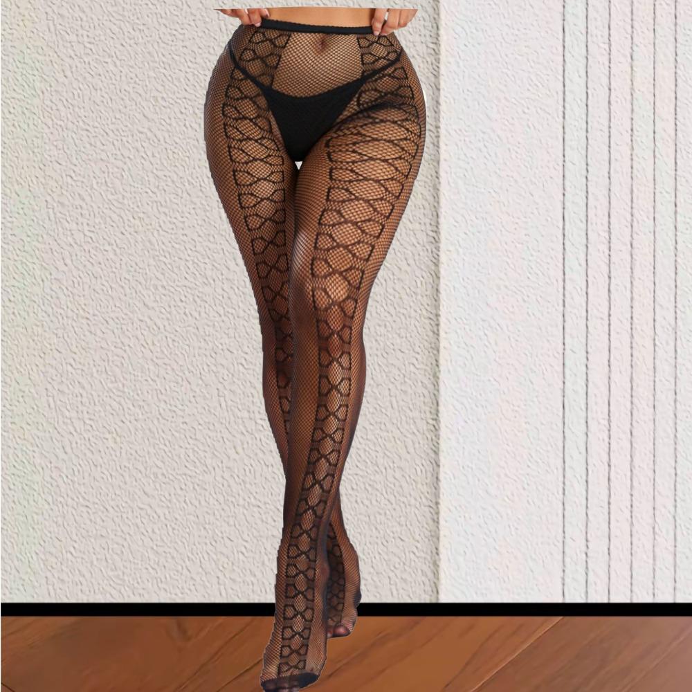 Колготки женские в сеточку фантазийные One Size Черный (К6076) - фото 3 Колготки женские в сеточку фантазийные One Size Черный (К6076) - фото 3