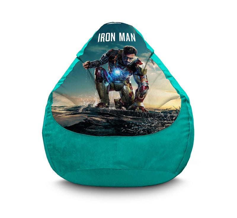 Кресло мешок iPuff Iron Man 3 Флок XXL 90х125 см Бирюзовый Кресло мешок iPuff Iron Man 3 Флок XXL 90х125 см Бирюзовый