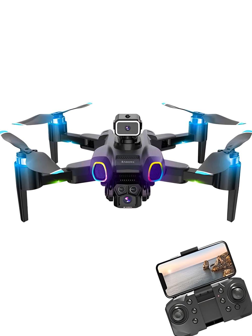 Дрон FPV складаний Andowl GST700X1 4k hd камера джойстик акумулятор 1800 mAh 120 м Чорний (d770099d)