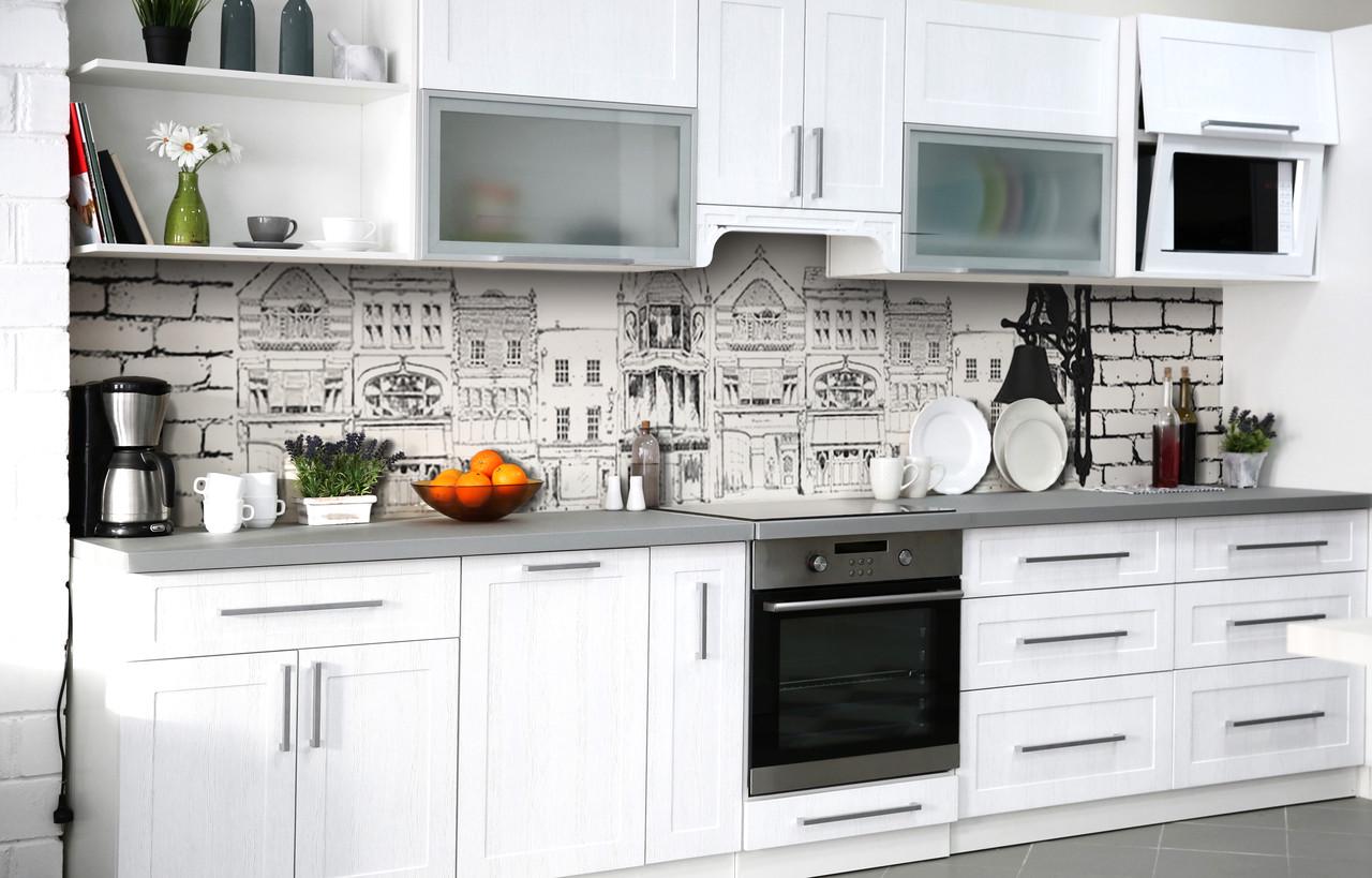 Кухонный фартук Черный кот виниловый самоклеющийся 65х250 см Абстракция