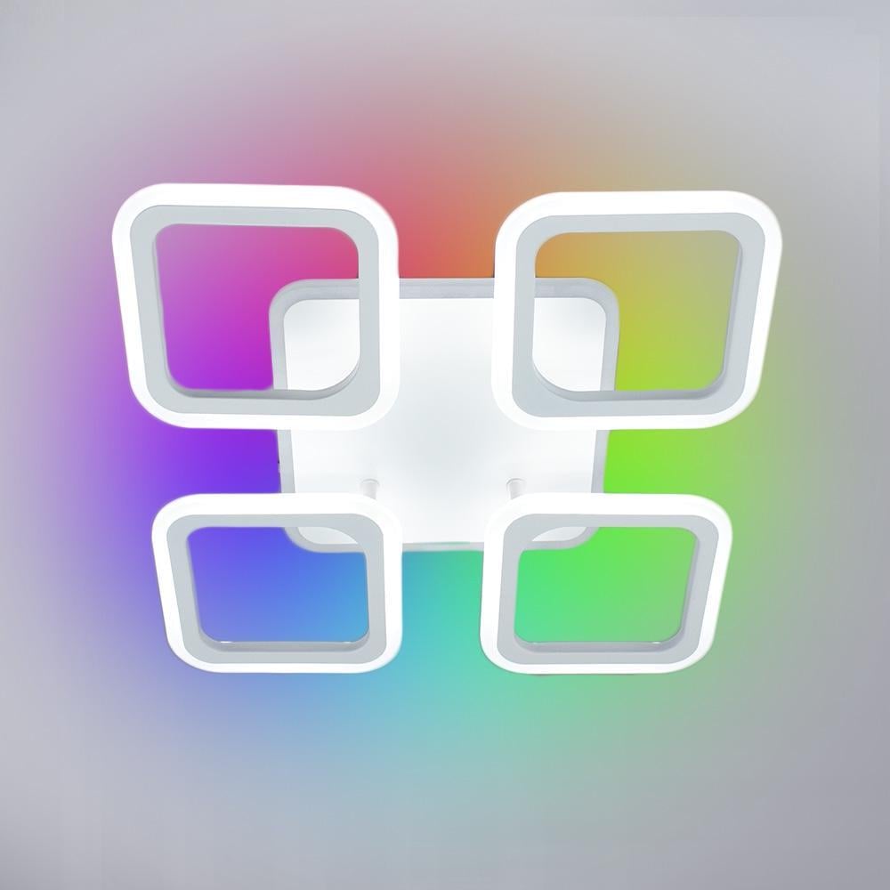 Люстра-смарт світлодіодна ESLLSE ROOM ICE 70W 4S з підсвічуванням RGB 385×385×75 мм Білий