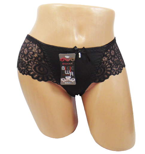 Женские трусики бразилиана Biweier 19041 XXL Черный (1684352027)
