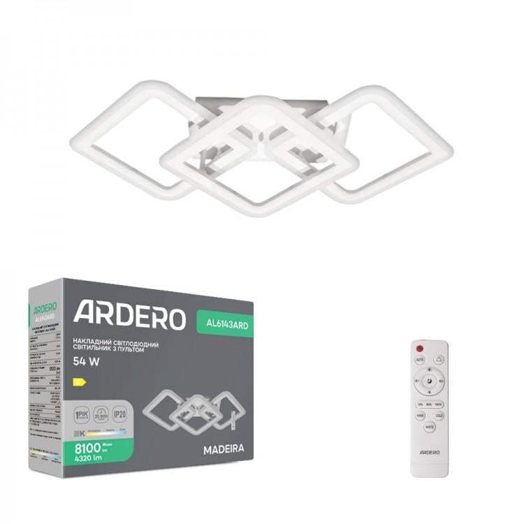 Люстра накладная светодиодная Ardero AL6143ARD Madeira 54 Вт Белый (00000144415)