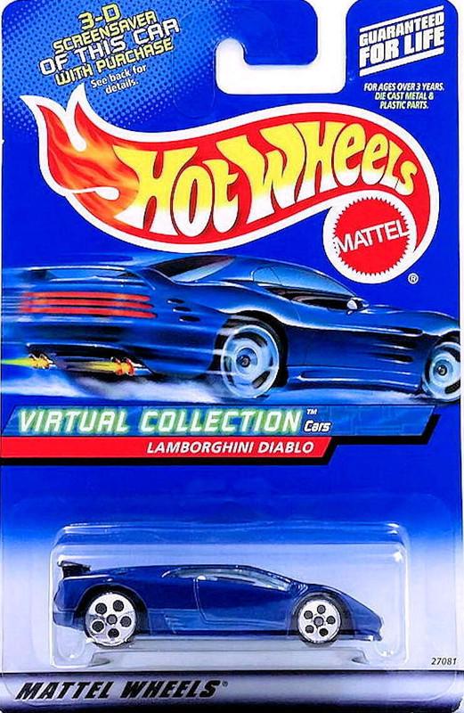 Іграшкова машинка Hot Wheels Lamborghini Diablo 2000 Virtual Collection №114 Blue (27081)