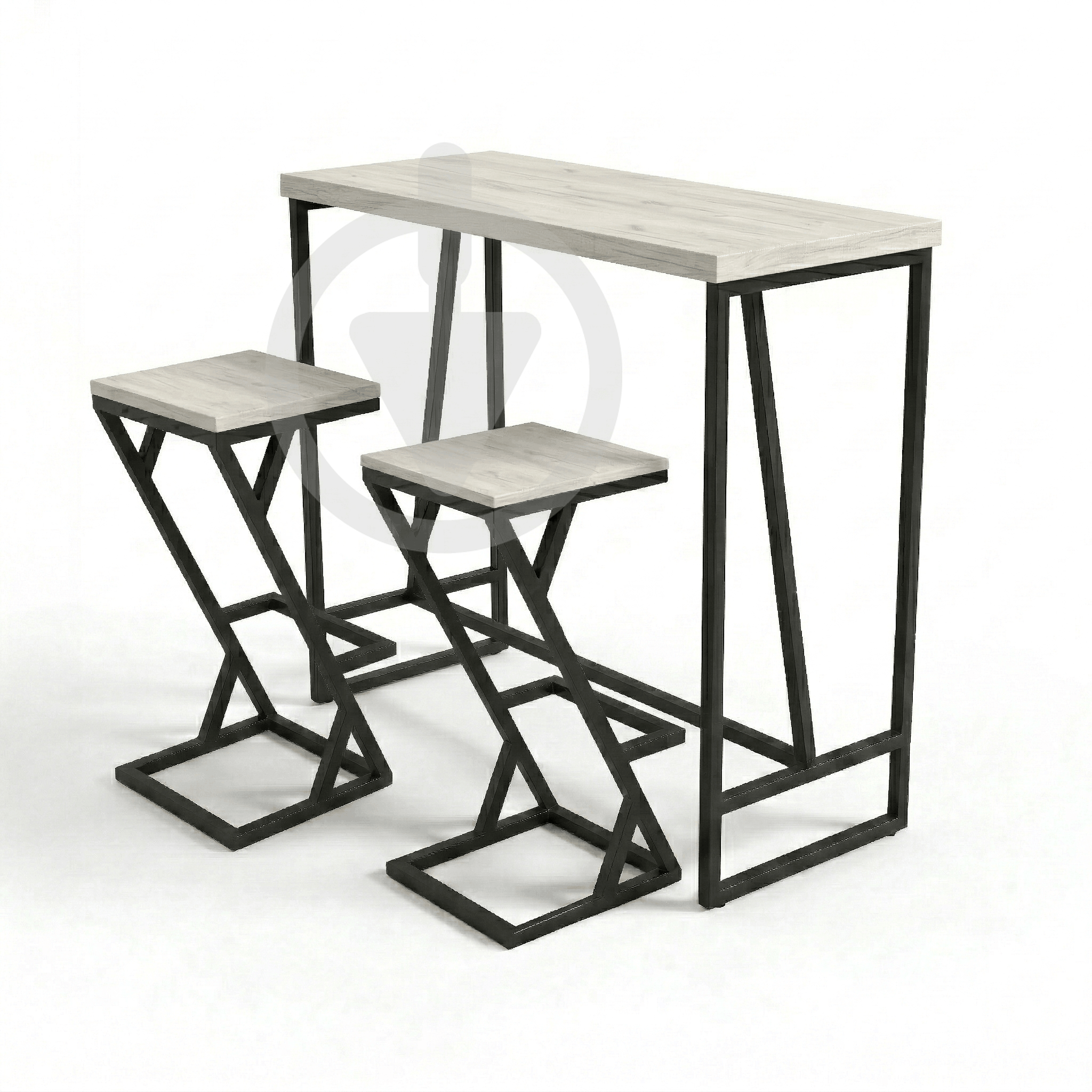 Барный стол со стульями AVVS Лофт 1110х470 мм ДСП 36 мм/металлический каркас Черный/Дуб Крафт Белый Барный стол со стульями AVVS Лофт 1110х470 мм ДСП 36 мм/металлический каркас Черный/Дуб Крафт Белый