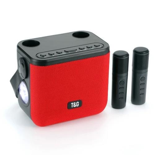 Портативная колонка TG545DK 10W с фонариком и двумя микрофонами Red (597940)