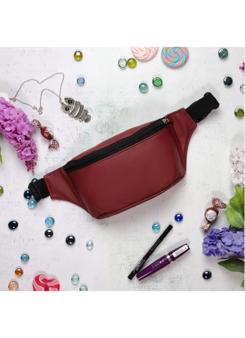Поясная сумка женская Sambag из экокожи Бордо (819031512)