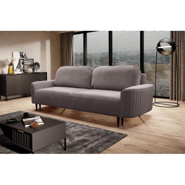 Диван раскладной Perfect Home Vena из натурального дерева/ДСП/ткани Velluto 16 Серый (49727) - фото 7