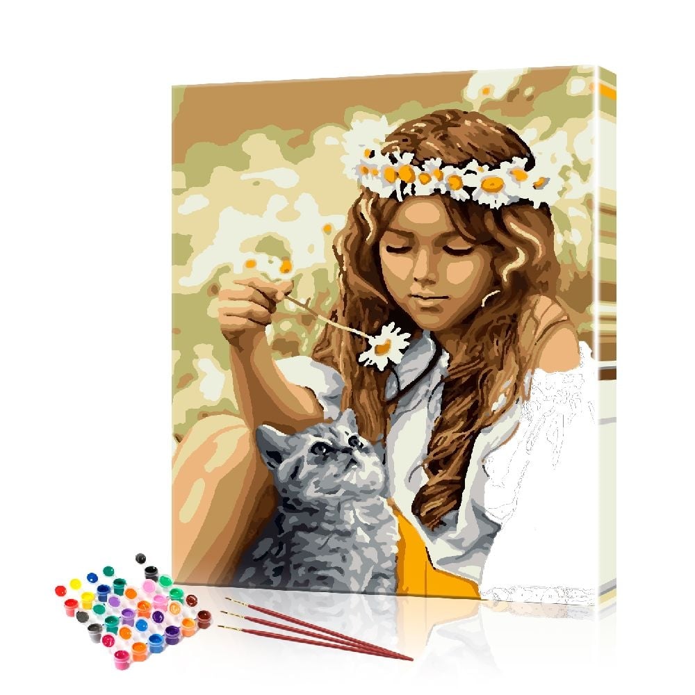 Картина по номерам ArtSale Девочка в венке PBN0787 40х50 см